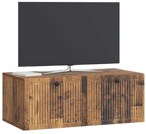 vidaXL Wandmontierter TV-Schrank Altholz 78,5 x 41 x 30 cm, Moderner Wohnraum, rechteckiger TV-Schrank, viel Stauraum, Wandmontage, kompakter Organizer fürs Zuhause