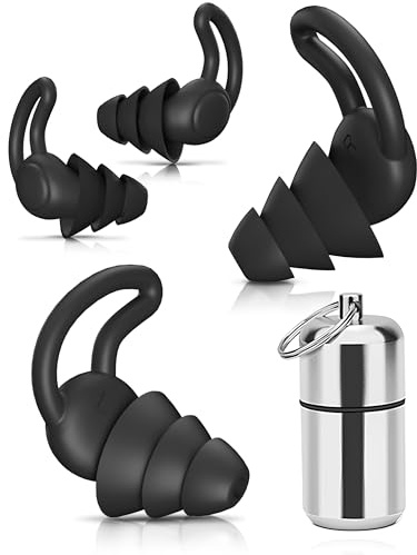 Bouchon d'Oreille pour Dormir, Réutilisable et Lavable,Bouchons Doreilles Anti Bruit pour Sommeil,Natation,Concert,moto,Douce Silicone Bouchon Oreille offrir une Meilleure Protectio 2 paires