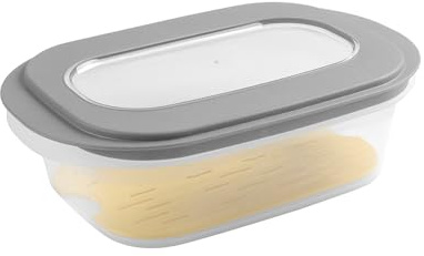 Sunware Sigma Home Käsebox 2L – 26,5x17,2x8cm – mit Anti-Kondens-Tray, BPA frei, transparent – Käseglocke Kühlschrank