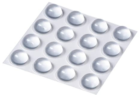 Happy Bananas Clear Self Adhesive Domed Bumpers Stops, Rubber Feet for Electronics, Furniture, Audio Equipment, Exhibits - 16mm x 7.9mm (16)