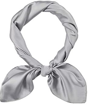 MEANBEAUTY Damen 70 x 70 cm Seidenschal Seide Leicht Bandana mehrfarbig Schal Kopftuch Haarschal-Grau