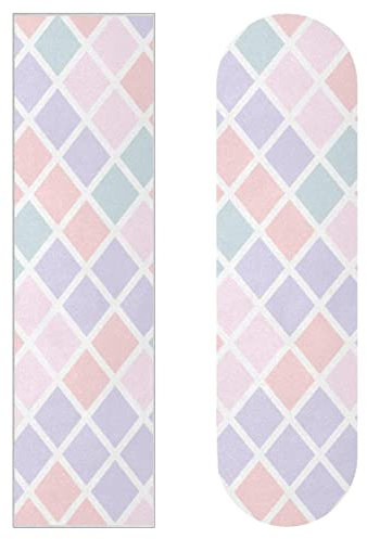 Elegantes Diamant-Ton Paste Muster 2 Stück Skateboard Griffband Bogen Schleifpapier Longboard Aufkleber Roller Deck Sandpapier