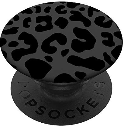 Black White Leopard Cheetah Print Animal Women Girls Cute PopSockets Swappable PopGrip