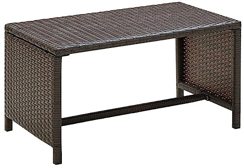 vidaXL Couchtisch Beistelltisch Gartentisch Balkontisch Teetisch Tisch Kaffeetisch Gartenmöbel Rattantisch Braun 70x40x38cm Poly Rattan