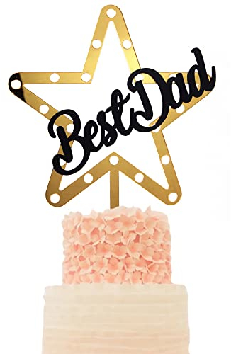 5 Stück Big Star Best Dad Cake Topper Happy Father's Day Acrylic Cake Topper For Father's Day Cupcake Decorations Dad's Day Party Supplies