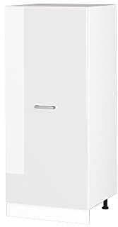Vicco Hochschrank R-Line, Küchenkommode, Weiß Hochglanz/Weiß, 60 cm