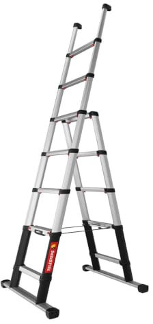 Teleskopleiter 2,3m mit 3-in-1 Funktion von TELESTEPS I Made in Sweden I Combi Line I Multifunktions-Bockleiter mit patentierten Premium Design I Anti-Rutschprofil I EN 131 I 7423-681
