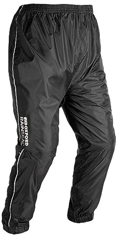 Oxford Products Rainseal Pant Waterproof Motorcycle Over Trousers, Black, S