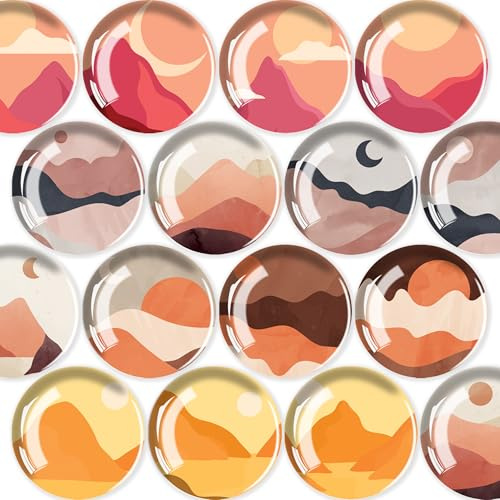 16 Pcs Fridge Magnets, Round Fridge Magnet for Whiteboard (Abstract) | Mini Fridge Accessories | Craft Magnets | Small Magnets for Whiteboard, Office. Kitchen and School