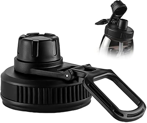 Tappo di paglia con beccuccio largo Tappo sportivo Tappo per bere Compatibile con la maggior parte delle bottiglie a bocca larga Facile da trasportare - Nero. SPEDIZIONE GRATUITA su ordini idonei
