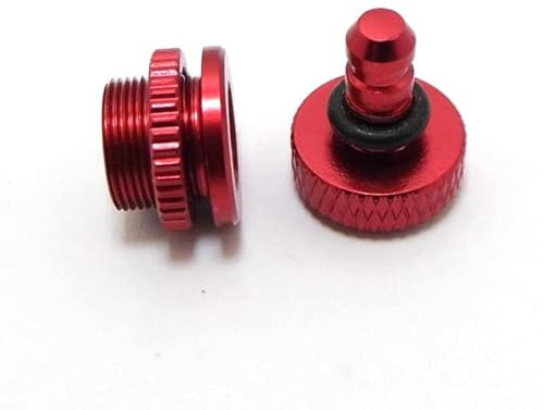 PRODCA Toy accessories 1PCS Aluminum Gasoline Fuel filler Pipe Tube Stopper Dot Line Plug Tank Lid Cap Compatible with Carb Gas Tank RC Boat Car Airplane (Color : Red)
