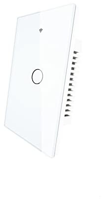 YZACK Interrupteur d'éclairage Intelligent Tactile Mural avec Neutre/Pas de Neutre, Pas de Vie Intelligente de condensateur/Tuya Fonctionne avec Alexa, Google Hub requis (Color : 1 Gang White US)