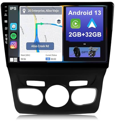 YUNTX [2GB+32GB] Android 14 Autoradio con navi para Citroen C4 C4L DS4 (2013-2017)-Incorporado CarPlay/Android Auto/GPS-IPS 2.5D 10.1”Pantalla-Dab/Bluetooth 5.0/Control del Volante/MirrorLink