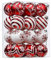 Hileyu 24 Pcs 6cm Red and White Baubles Christmas Tree Decorations - Shatterproof Xmas Ball Set With Strings for Hanging - Multicolour Ornaments