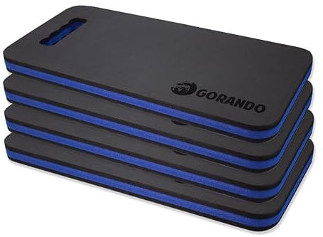 GORANDO® Premium Kniekissen 4er Set |blau| Kniebrett | Knieunterlage - Ideal für die Arbeit in Werkstatt, Haus, Garten | Knieschoner, Knie-Matte, Sitz-Unterlage…