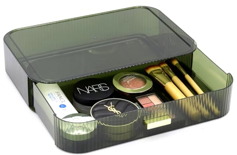 Womanht Makeup Organizer Schubladen stapelbar, Badezimmer Eitelkeit Veranstalter und Lagerung, ideal für Kosmetik, Hautpflege, Lippenstifte, Nagelpflege (Grün, 1 Schublade)