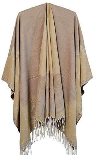 BODHIS Frauen Herbst und Winter th Split Mantel Quaste Schal Klimaanlage Verdickung Schlafzimmer Decke (Gelb 150 * 130 cm)