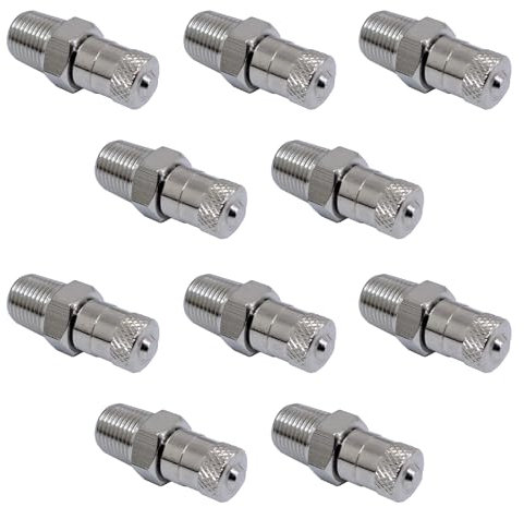 10 Pcs 1/8 Inch BSPT BSP Schrader Tank Valve 25mm Wheel Air Compressor 35 Bar 500 PSI
