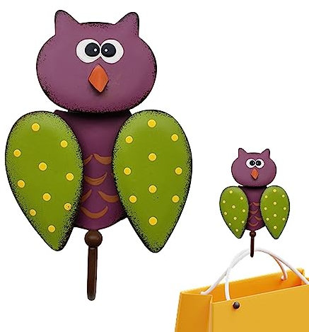Suphyee Eulen-Wandhaken, Eulen-Wandhalter, Kreative Kunsthaken aus Eisen, Rustikale dekorative Kleiderhaken, Vintage-Eule, dekorative Wandhaken, Kleiderbügel für Mäntel, Hüte, Schlüssel, Taschen