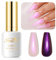 Imtiti Smalto Semipermanente Unghie Perla, 15ML Rosa Viola Trasparente Conchiglia Brillante Gel Nail Polish Iridescente Perlato UV Primavera Estate Soak Off Led