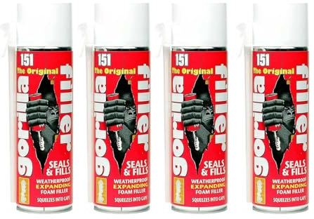 PEBBLE HUG Gorilla Weatherproof Foam Filler 500ML, Contractors, Securely Seals & Fills, Sealing Gaps & Cavities, High-Expansion Foam for Cracks & Holes, Indoor & Outdoor Use, (4 Pcs)