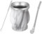 Ruikcoll Taza mate, juego de tazas de té mate, con pajita mate y cepillo de limpieza, para té mate, diseño con aislamiento de doble pared (plata moteada)