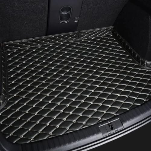 LHZPGC Kofferraummatte für Dongfeng forthing Friday 2023 2024, Kofferraumteppiche, Laderaumwanne, wasserdicht/PU-Leder,D-Black-Beige