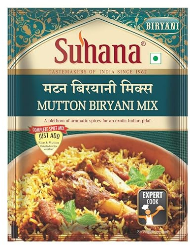 Suhana Spices Mix Powder (Ready To Eat) - Curry Masala Recipe Mixes Casserole Seasoning Herbs - Simplifies & Speeds Up Cooking Process (Pack of 1, Mutton Biryani Mix 50g (RTE))