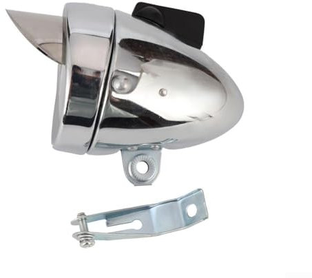 Chrome Vintage Bike LED Light, Retro Headlamp With Wide Viewing Angle, Classical Chrome Vintage Bicycle Bike LED Light, Headlight Front Retro Head Lamps (Silver)