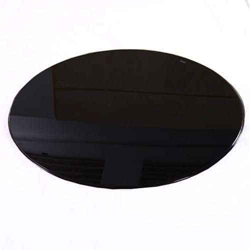 BVDHASDBT Dessus de table rond en verre trempé noir, verre trempé noir, verre trempé rond noir, plateau de table en verre noir, cercle parfait, plaque en verre (98 cm)