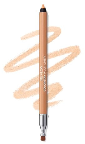Revlon ColorStay Multi-Liner – Lip Liner with Built-In Blending Brush, Transfer-Proof Creamy Gel Pencil for Lips, Eyes & Face, High Point