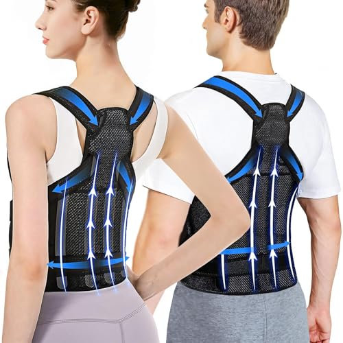 Haltungskorrektur Rücken Damen und Herren,Gerader Rücken Geradehalter,Ruckenstrecker,Verstellbare Back Support Corrector - Haltungstrainer Rückengurt für Schulter Nacken - L ( Taillen 37.4-43.3)