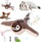 PKKP Katzenspielzeug Vogel Flattern, Interaktives Katzenspielzeug mit Flügeln Schlagen, Flapping Bird Cat Toy Selbstbeschäftigung USB Aufladung, Elektrisches Vogelspielzeug für Katzen (A)