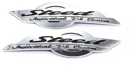 XNASU Personalisiert Für Honda Shadow VT VTX 400 600 750 1100 Steed 400 600 3D Emblem Abzeichen Aufkleber Kraftstoff Tank Aufkleber(Silver B)