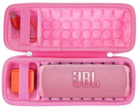 Khanka for JBL Flip 7 / Flip 6 Waterproof Portable Bluetooth Speaker Hard Travel Carrying Storage Case,Case Only (Pink)