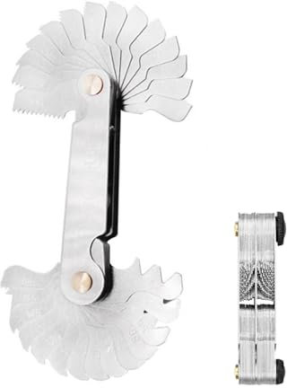 52 Blätter Edelstahl Gewindelehre Gewindesteigungslehre, 24blatt Metrisch 60grad Und 28blatt Imperial 55grad Feingewinde Messwerkzeug