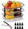 Air Fryer Racks for Ninja Dual, Accessoires pour friteuse à air chaud 304 en acier inoxydable 304 pour Ninja AF300EU/ AF400EU/ Cookwise/Cosori 2 compartiments/1 pince