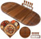 66cm x 33cm Large Acacia Wood Charcuterie Board Set with 5-Piece Cheese Knives & 3-Section Magnetic Serving Tray - Perfect for Bridal Showers, Housewarmings & Wedding Gifts