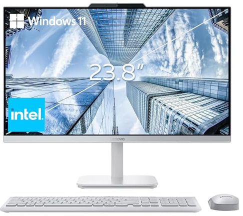 Lenovo 24 FHD All-in-One Desktop Computer for Home & Office, Intel Processor, HDMI, WiFi 6, Bluetooth 5.2, Business AIO, Vent-Hear, Wireless Keyboard & Mouse, Windows 11 (32GB RAM | 1TB SSD)