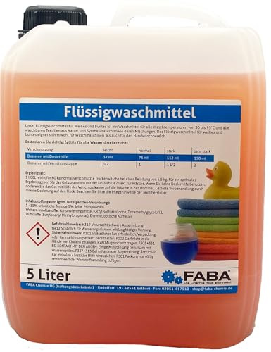 FABA Flüssigwaschmittel 5 L Konzentrat orange Universal Color inkl. Auslaufhilfe