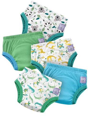Bambino Mio 5er-Pack BEST Töpfchentraining-Hosen (4-5 Jahre) WILDTIERE | EUROPÄISCHE MARKE | Wiederverwendbare Baumwollunterwäsche für Kleinkinder | Entwickelt, um Kindern zu helfen, die Windel zu verlassen und Autonomie beim Toilettengang zu entwickeln.