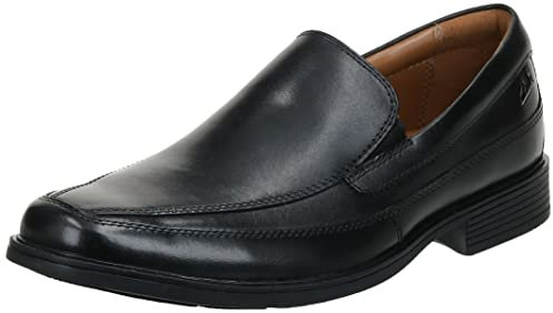 Clarks Tilden Free, Mocasines Hombre, Black Leather, 44 EU