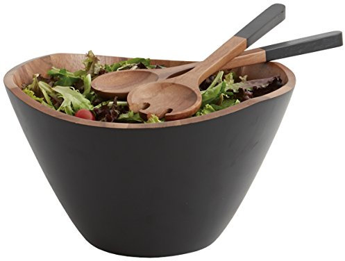 Woodard & Charles Salatschüssel, Akazienholz, 30,5 cm, 3-teiliges Set