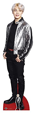 Star Cutouts CS751 Jimin Park Ji-min Silver Jacket Lifesize Cardboard Cutout with Mini – KPop Fan Display, Party Decoration & Collector Gift