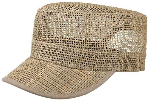 Lipodo Armycap Damen Herren Strandcap größenregulierbar mit Klettverschluss 55-57 cm Luftige Sommercap Frühjahr Sommer Natur One Size
