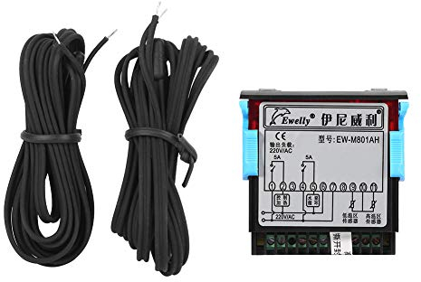 Keenso Solar-Temperaturregler, digital, Temperaturunterschied, vielseitig, AC 220 V, 5 A, für Solar-Warmwasserbereiter EW-801AH mit Sensorsonden
