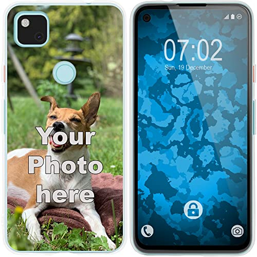 PhoneNatic Case kompatibel mit Google Pixel 4a Personalisierte Handyhülle Clear zum selbst gestalten mit eigenem Foto …
