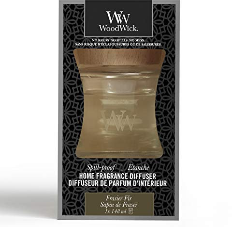 WoodWick, auslaufsicherer Aromadiffusor für Zuhause| Frasier Fir| 148 ml | bis zu 60 Tage Duft