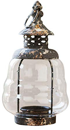 TentHome Antik Laternenstab Garten Laternenstecker Gartenstecker Laternen auf Stab Metall Windlicht Glas Gartenstab mit Ständer Landhaus Stallaterne Draußen Deko grün, L- Laterne