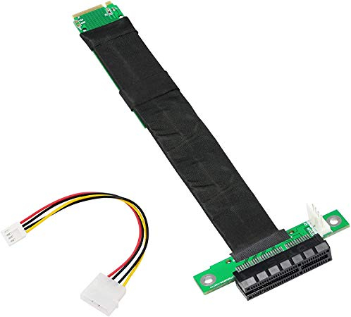 SinLoon M.2 auf PCI-E X4 Kabel M2 M-Key auf PCIe 3.0 X4 Express-Verlängerungskabel mit 4-poligem Stromkabel (18 cm)